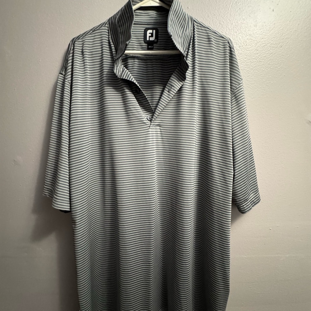 FootJoy Men's Polo Grey Stripes